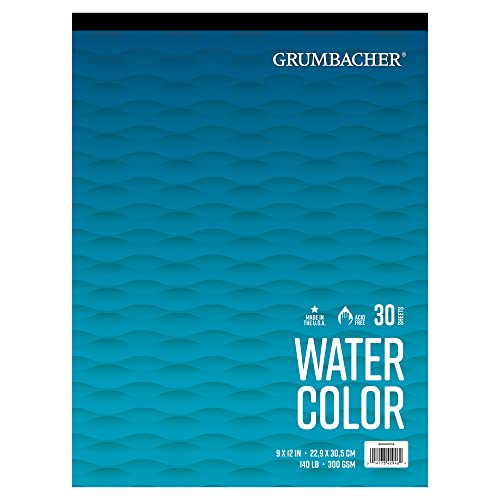Papel para acuarela Grumbacher bloc encolado evita ondulaciones al pintar con agua 23 x 30.5