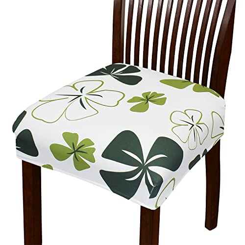 Image of Magical Universal Dining Chair seat Cover Set of 4 Seater pcs are Easily Washable Strechable and Comfortable for Dining Room Home Decor Slip Cover P.2 (Set of 8, White Flower)
