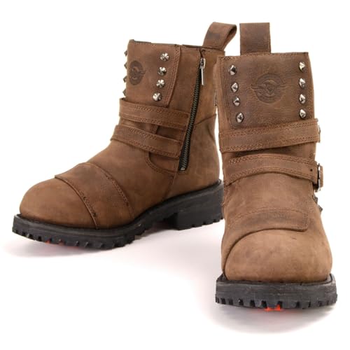 Image of Milwaukee Leather Premium Black Leather Motorcycle Riding Boots for Women Collection MBL - 6
