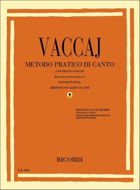 Practical Vocal Method (Vaccai) - Low Voice: Alto/Bass - Book/CD