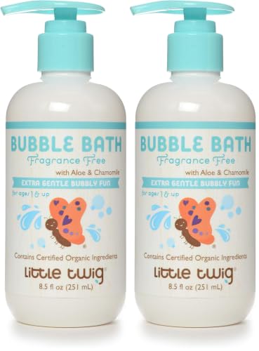 Image of Little Twig Bubble Bath, Natural Plant Derived Formula, Fragrance Free, 8.5 fl oz. (Pack of 2)