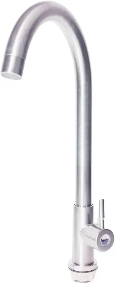 Torneira Gourmet para Cozinha Aço Inox Escovado Alta 37cm