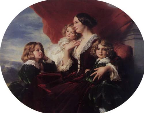 Peinture à l'huile sur toile Elzbieta Branicka Winterhalter tableau portrait de famille