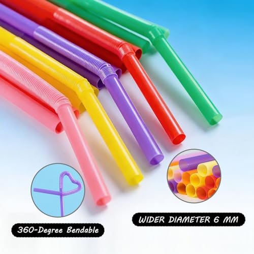 Pitillos flexibles de plástico largo 26 cm, pack 100 miniatura 3