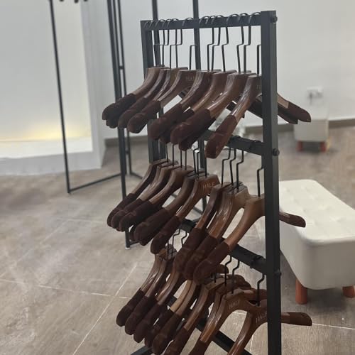 Support de rangement en C avec 4 roues pour vêtements et cintres