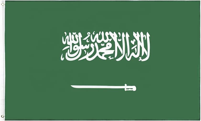 HE BABA Saudi Arabia NATIONAL FLAG - POLYESTER MATERIAL - OUTDOOR AND INDOOR USES - علم المملكة العربية السعودية للاستخدام الداخلي والخارجي (120x180 CM)