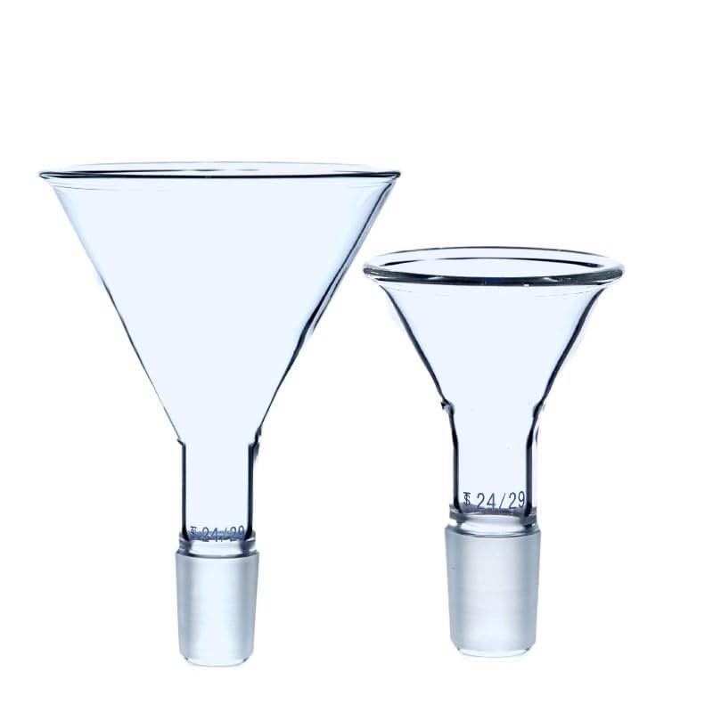 1Pcs Clear 50mm to 150mm Glass Conical Feed Funnel with Standard Ground-in Mouth for Using in Lab Experiment Supply(60mm Joint No.24)