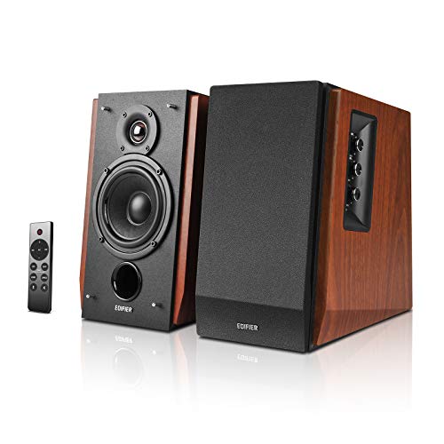 Edifier R1700BTs Aktive Lautsprecher - Bluetooth v5.0, 2.0 Drahtlose Nahfeld Studio - 66w RMS mit Subwoofer Ausgang - Holzgehäuse, Braun