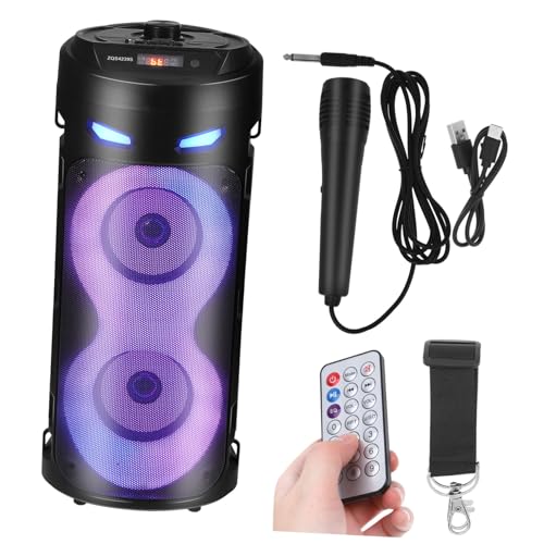Enceinte portable stéréo Veemoon, caisson de basses et lumières LED fête