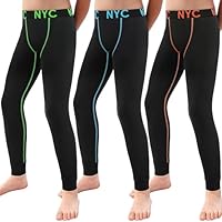 LiKing Kinder Kompressionsleggings Jungen Sportunterwäsche Fußball Trainingsanzüge Atmungsaktiv Lange Unterhosen Kinder Jungen Mit Slogan 3er Pack 2601 158-164