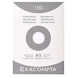 karteikarten a5 kariert bunt Packung mit 100 Karteikarten von Exacompta in Format DIN A5Die Karteikarten sind in der Packung alle identisch, kariertPraktisch und ideal für NotizenFarbe: WeißInhalt: 1 Pack