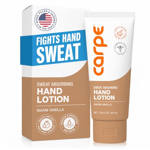 Carpe Sweat Absorbing Hand Lotion, A dermatologist-recommended, smooth lotion that helps stop hand...