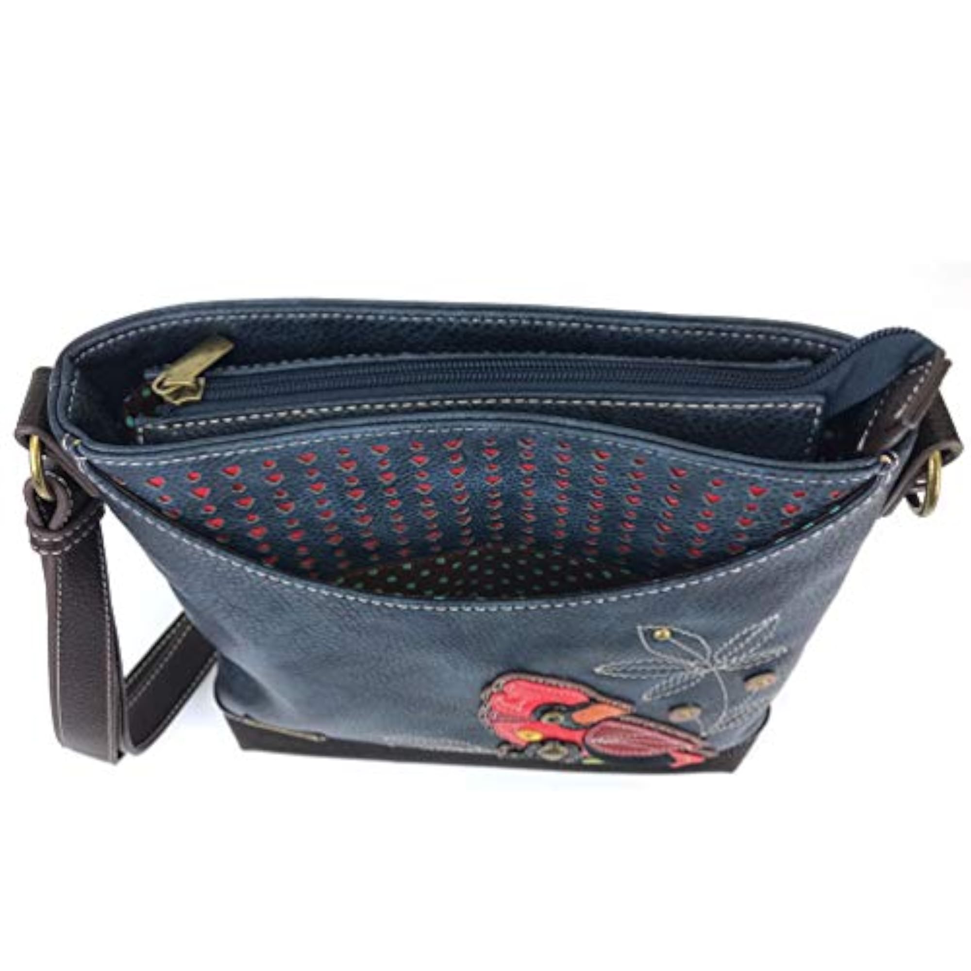 Sweet Messenger Tote Bag, Cardinal & Navy