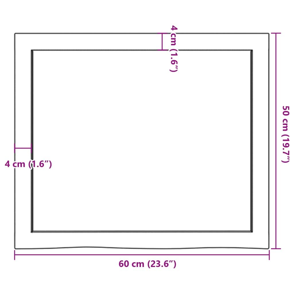 vidaXL Étagère Murale 60x50x(2-6) cm Bois de chêne Massif Non traité