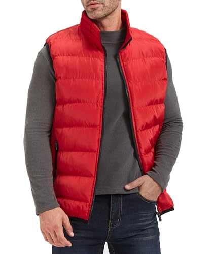 XinYangNi Mens Puffer Vest Quilted Outerwear Winter Warm Down Puffy Vests Lightweight Casual Padded Jacket