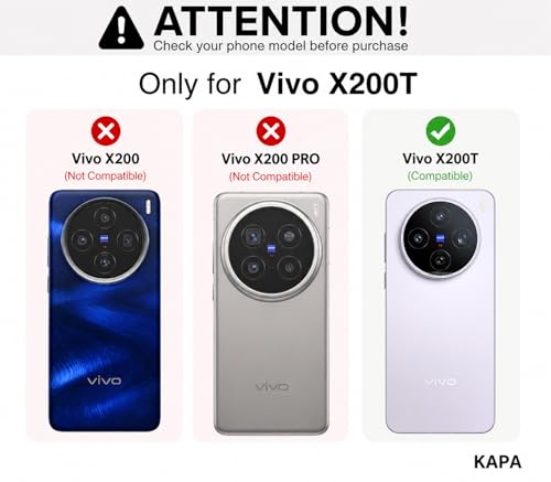 Image of Kapa Soft Full Fabric Protective Back Case Cover for Vivo X200T 5G | Shockproof Slim Hard Anti Slip Back Case (Black)