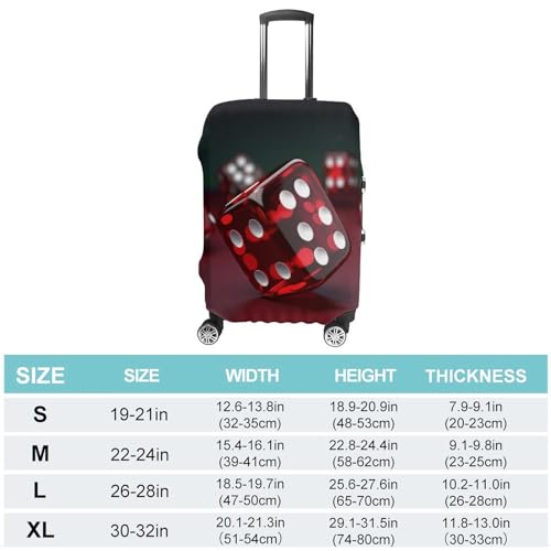 Red Dice Luggage Cover Tsa Approved Suitcase Covers for Luggage Elastic Washable Suit Case Covers Anti-Scratch Travel Luggages Sleeve Suitcase Protector Fits 19-30 Inch Case(M)2