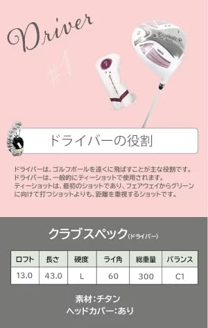 Amazon.co.jp: ゴルフ レディース ゴルフクラブセット フル
