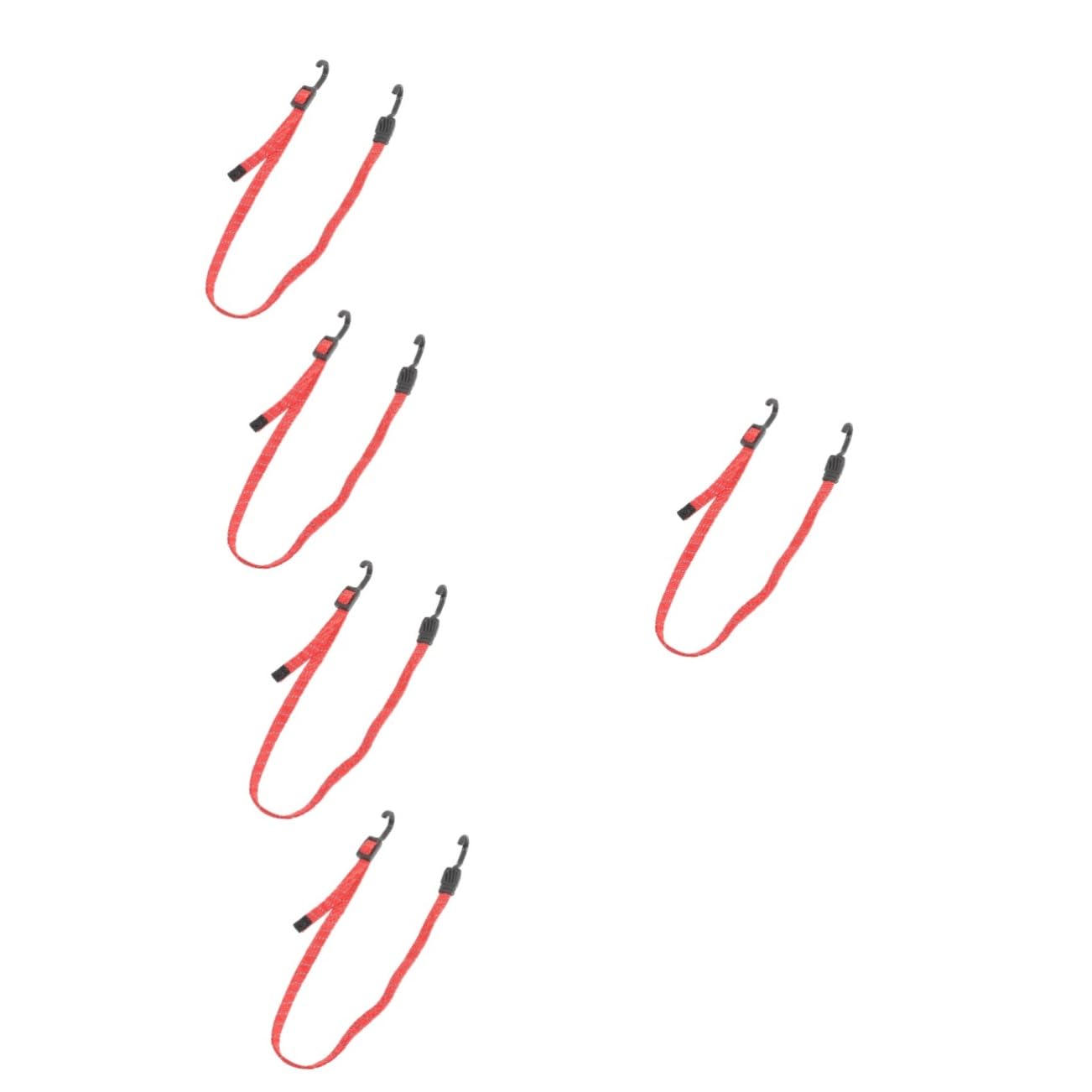ifundom 5 Pezzi Corda Elastica Elastica Cravatta Campeggio All'aperto Clip Per Cordino Elastico Cinghie Bungee Corde Cinghie Elastiche Con Ganci Pesante Polipropilene Rosso