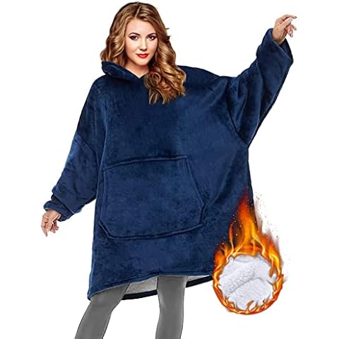 VASIN Hoodie Blanket, 2022 New Oversized Hoodie Super Soft Warm Wearable Blanket with Giant Pocket and Sleeves, Fleece Plush Sweatshirt Blanket for Adult Women Men Girls Boys, One Size Fits All Cover