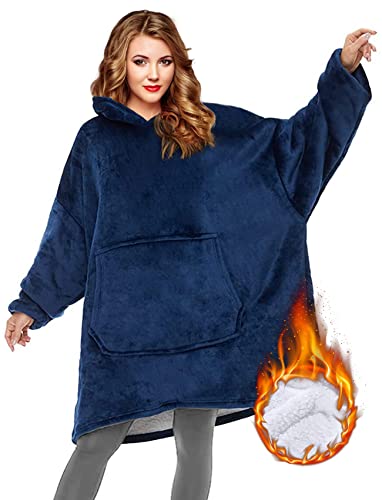 VASIN Couverture à capuche super douce et chaude avec poche et manches - Pour homme et femme - Taille unique Cover