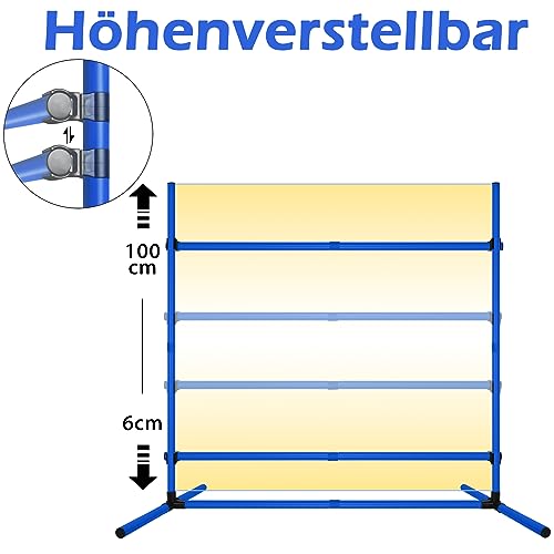 FIVMEN 4X Agility Set Hunde Slalomstangen Hund Training Set Höhenverstellbar Kunststoff Hürdenset Hobby Horse Hindernisse mit Transporttasche für Hundetraining Hundesport, Blau