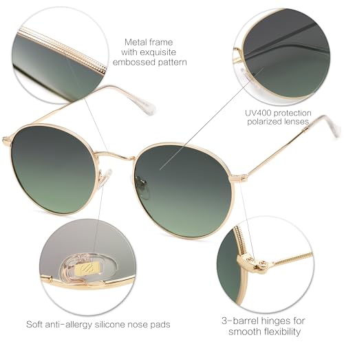 Image of SOJOS Small Round Polarized Sunglasses for Women Men Classic Vintage Shades