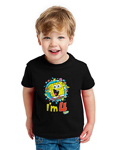 Tstars Official Spongebob - 4th Birthday I'm 4 Toddler Kids T-Shirt 5T Navy4