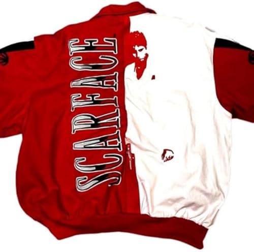 Tony Montana Scarface Red and White Fleece Jacket by Jeff Hamilton2