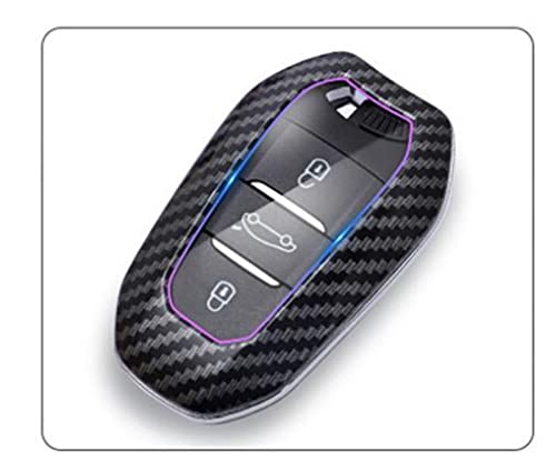 ZZJUN Xxjun Store Nuevo Cubierta DE Caja DE Coche REMOTOS DE Carbono DE Fibra DE Carbono Fob for Peugeot 508 308 208 2008 3008 5008 2008 Citroen C4 C4L DS3 DS4 DS5 Llavero (Color Name : Carbon Shell) Cover
