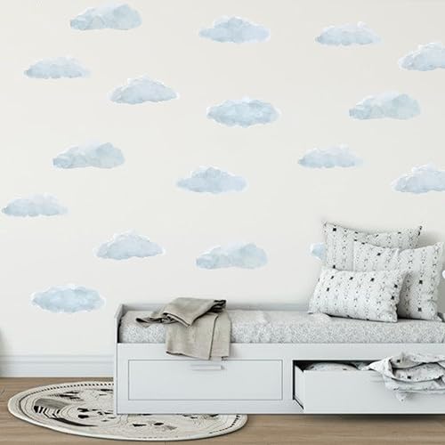 Vinilo decorativo nube azul removible para pared miniatura 5