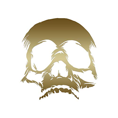 Image of Skull Bones Skeleton - Vinyl Decal Sticker - 3.75 inch x 4 inch - Gold
