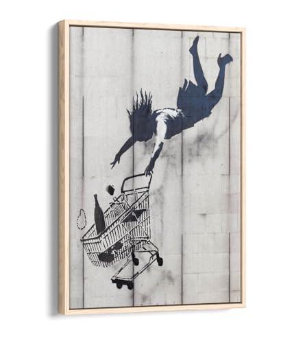 Toile Banksy et cadre en chêne clair 50,8x76,2 cm pour décorer votre bureau