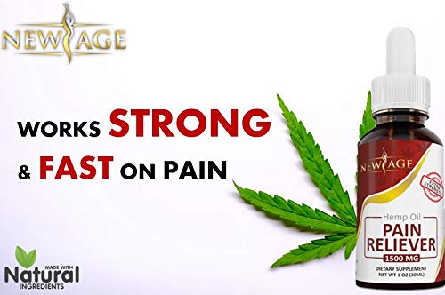 2 Pack Hemp Oil Pain Reliever, 1500mg of Organic Hemp, Pain Relief, Extra Strength, Grown & Made in The USA by New Age