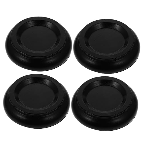 BESTonZON 4pcs Solid Wood Grand Piano Floor Mats Anti-skid Damping Sound Insulation Pads for Piano Protection