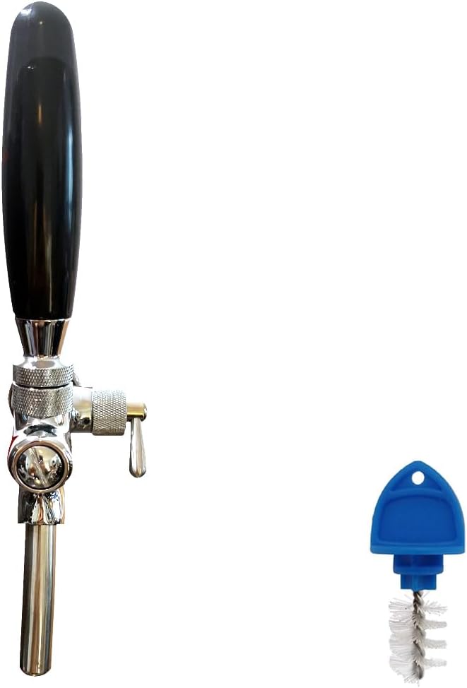 Beer Adjustable Faucet Include Beer Faucet, Flow Controller, Chrome Plating Shank G5/8 Tap （Color: Silver）
