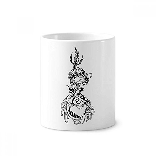 Porte-brosse à dents céramique blanc dragon chinois oiseau stylo tasse