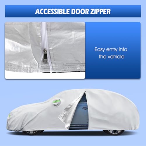 Image of Car Cover Custom Fit for Volkswagen Beetle 2 Door 1998-2019, Migaven Waterproof Full Exterior Cover Sun Rain Protection with Door Zipper and Cotton Lining