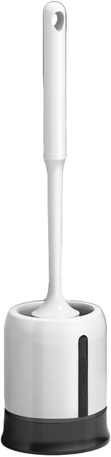 ESOUY Scopino per WC Scopino per WC, Silicone Profondo con Manico Lungo in plastica Antiscivolo e Flessibile con Set di Supporti ad Asciugatura Rapida per Bagno Bianco