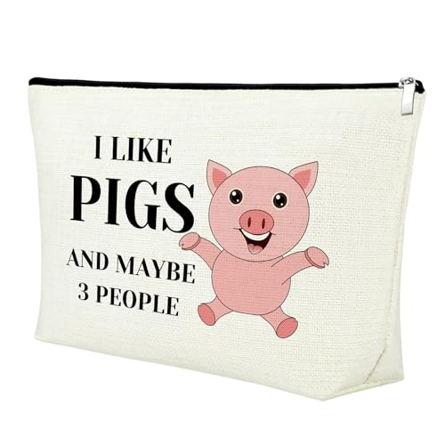 Pig Gifts for Pig Lovers Women Pig Gifts for Women Girls Makeup Bag Animal Lover Gift Cosmetic Bag Pig Themed Gifts Christmas Birthday Gift for Best Friend Daughter Sister Cosmetic Travel Pouch