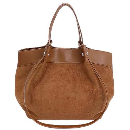 Waniki Handtasche Damen Mittelgroß Tote Bag Wildleder Shopper Tasche Elegante Umhängetasche Groß Schultertasche Henkeltaschen Shopper Bag Handbags Tragetasche Beuteltasche für Einkaufen Reisen
