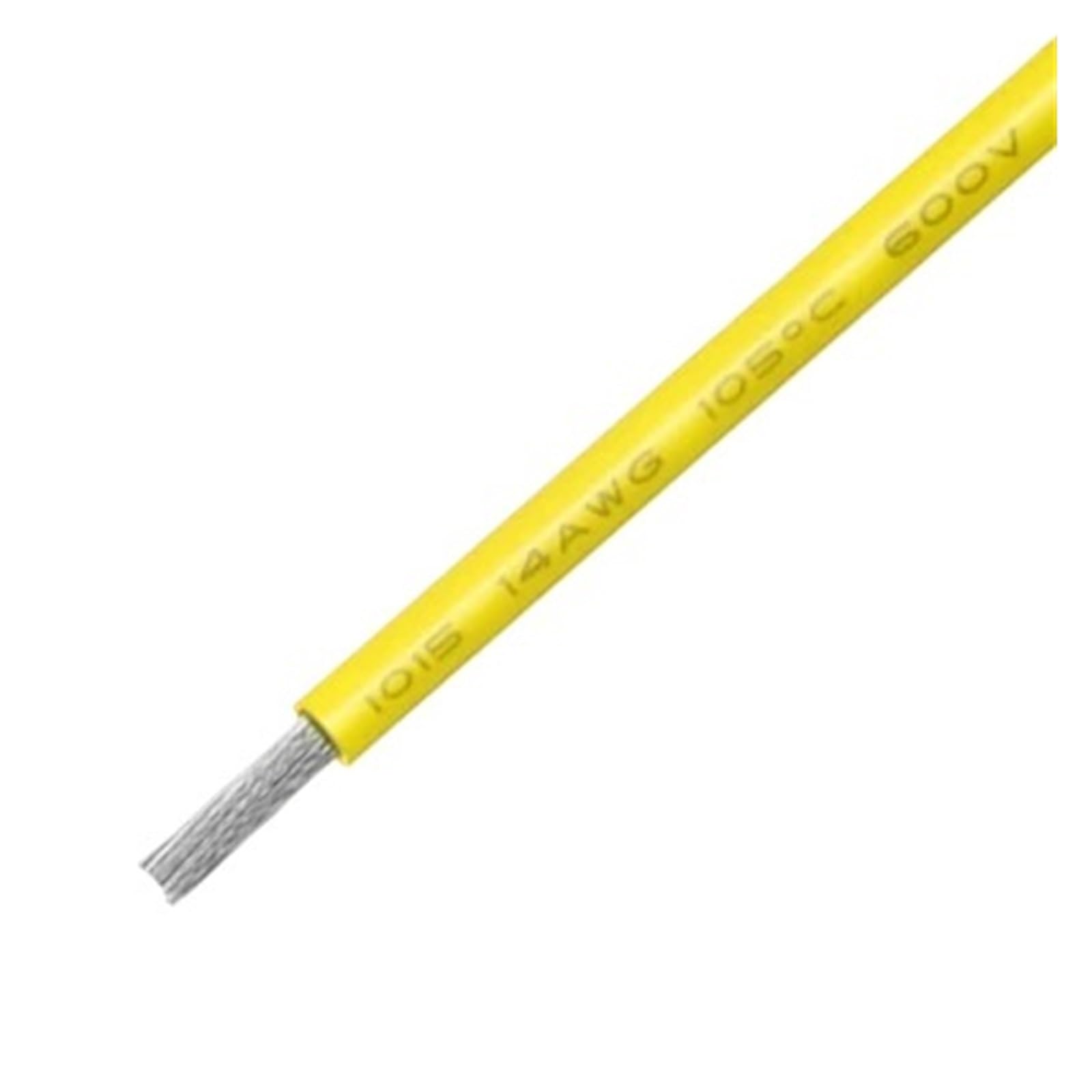 Cable electrónico de Cobre estañado con Aislamiento de PVC, Cable electrónico UL1015 de 1/5M for iluminación de lámpara, 12, 10, 8AWG(Yellow,5m 10AWG)