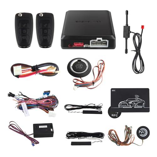 Preisvergleich Produktbild EASYGUARD EC002-FO-NS FSK Technologie Rolling Code Smart Key Pke Auto-Sicherheitsalarmanlage mit passiver schlüsselloser Eingabe Autostart Stop Keyless Go & NFC Entry-Backup