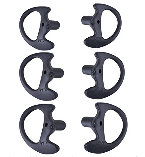 Keyblu Universal Replacement Soft Silicone Open Ear Insert Earmould For Two Way Radio Earmold Coil Tube Audio Kits Uv-5R Uv-B6 Bf-888S Uv-B5 (Black, Large Medium Small) #TOP24