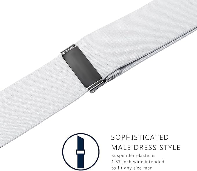 Image of Suspenders for Men, Adjustable Suspenders with Elastic Straps Y-Back Construction Heavy Duty for Work