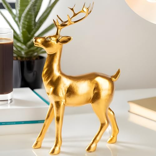 Sculpture de cerf décorative en résine rustique pour bureau et entrée - 3