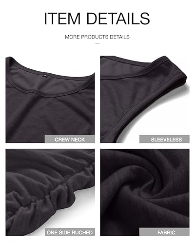 image for BTFBM Women 2025 Summer Sleeveless Tank Dresses Crew Neck Slim Fit Sho