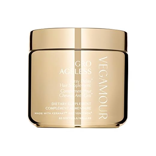 VEGAMOUR GRO Ageless Gray Delay Hair Supplement - Hair Vitamins with B Vitamins, Folic Acid, Selenium, Copper, Iron, Vitamin D, GABA, 5-HTP & L-Theanine