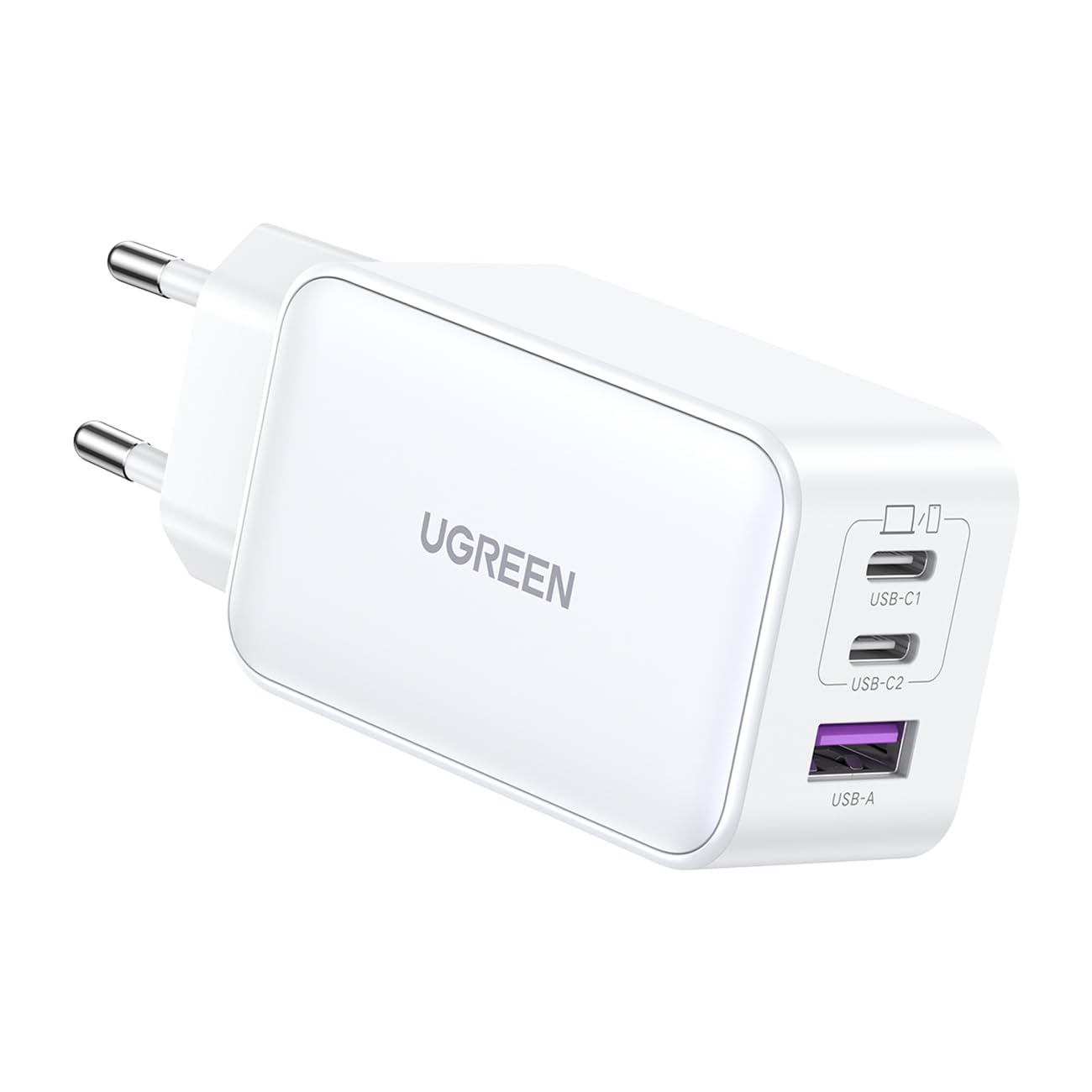 UGREEN Nexode Cargador Carga Rápida Gan 65w 2 USB-C + 1 USB-A Blanco