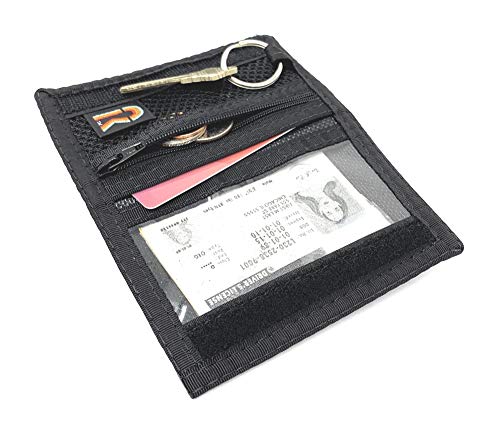 Minimalist Front Pocket Slim Wallet/Inside Keyring Lanyard Attachable / 76PL-V2 (Black)4